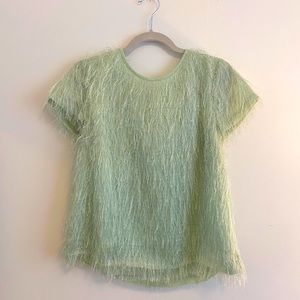 Mint Green Ann Taylor Fuzzy Party Blouse
